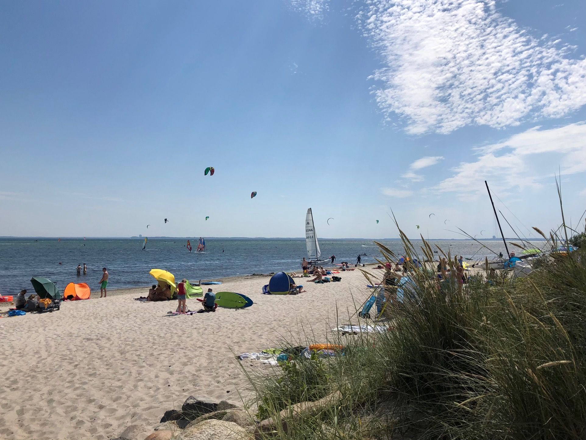 Fine sandy southern beach in Pelzerhaken on the Baltic Sea